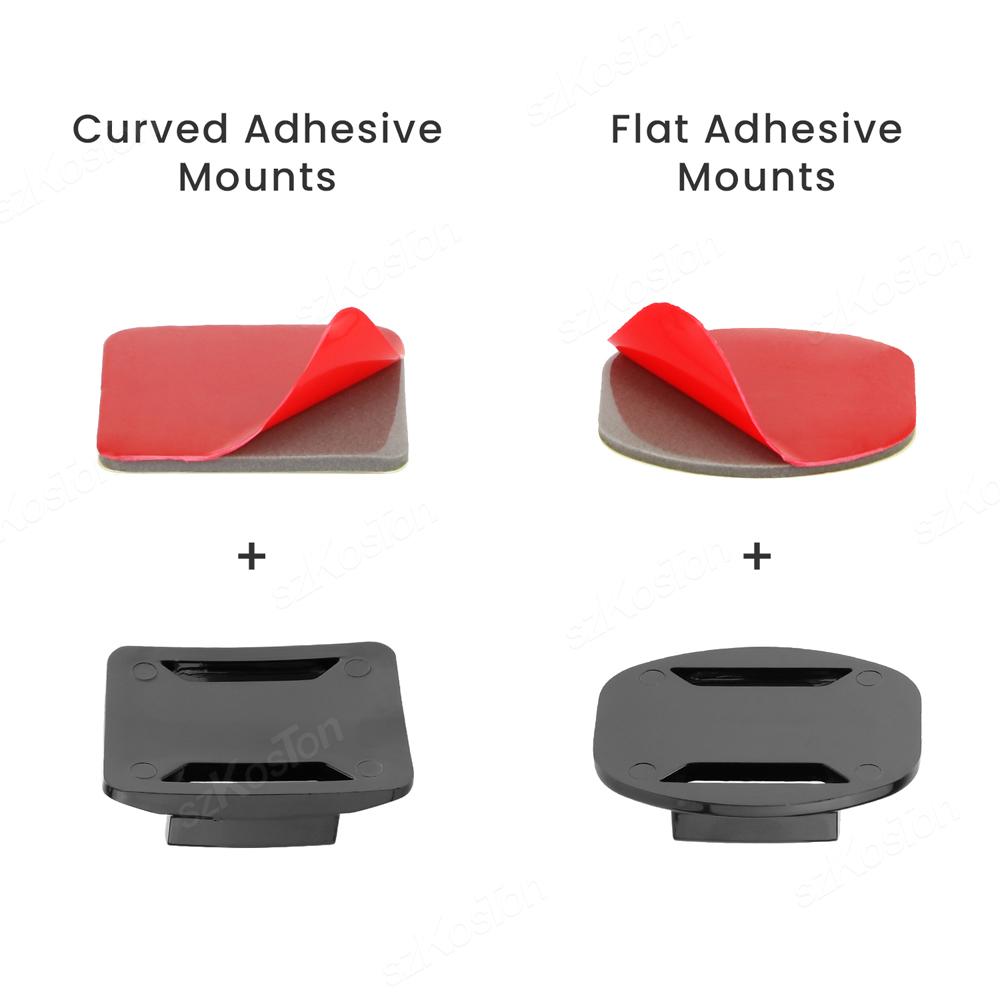 Helmet Adhesive Sticky Mounts Flat Curved Mount For GoPro Hero 13 12 11 10 9 8 Insta360 X5 X4 AKASO DJI OSMO Action 5 Pro SJCAM