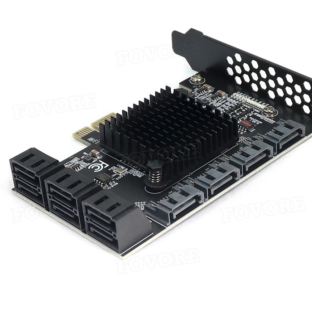 Chi a Mining Riser 10 Port PCIE SATA Card PCI Express SATA Controller PCIE to SATA 3 Expansion Card PCI E X1 SATA3 6Gbps ASM1166