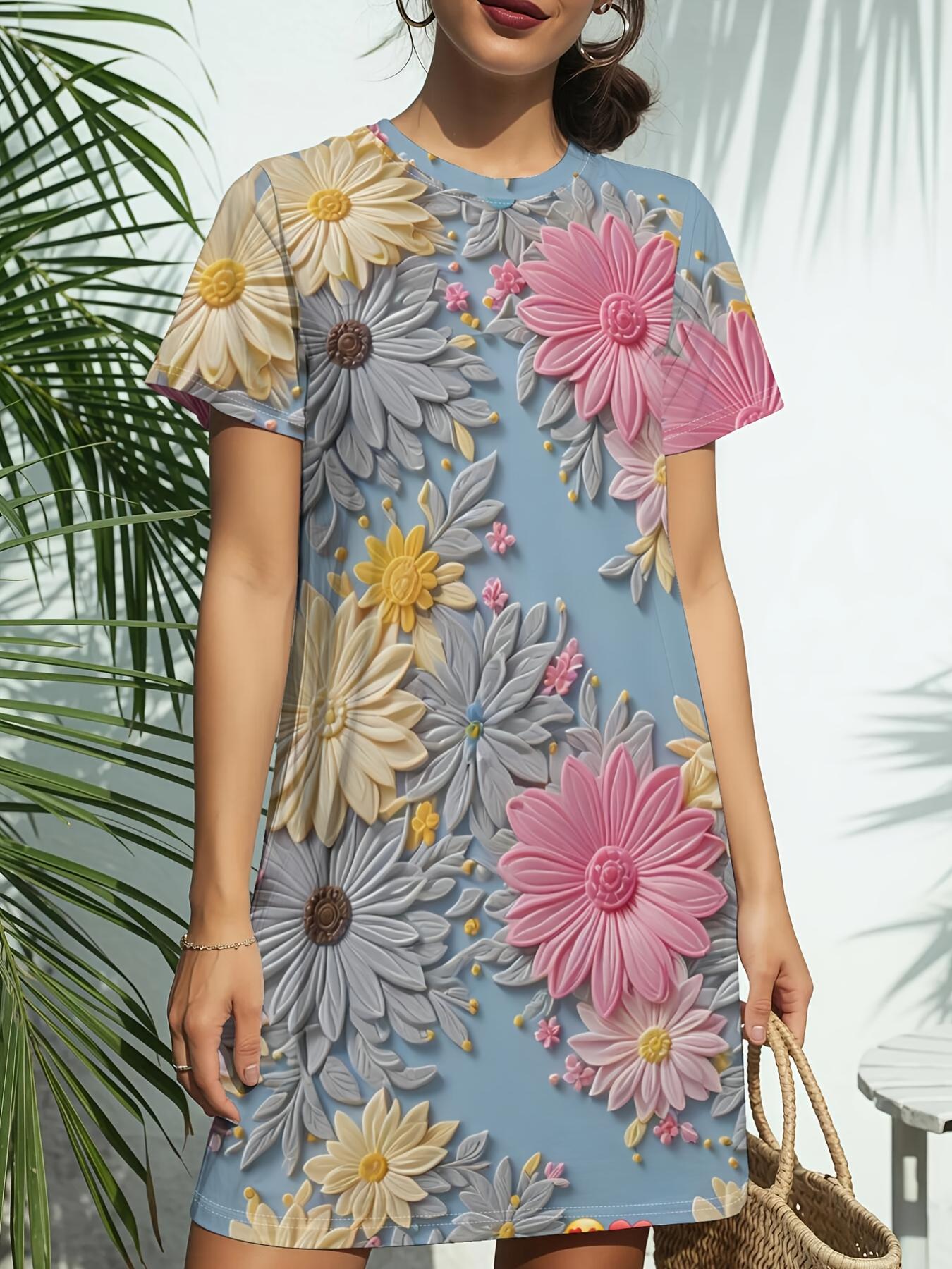 

Women S New Crew Neck Short Sleeve T-Shirt Dress. American Trend Digital Print. Casual ; Versatile for Spring And Summer. Elegant And Chic Womn SDe 7XL дубильная кора