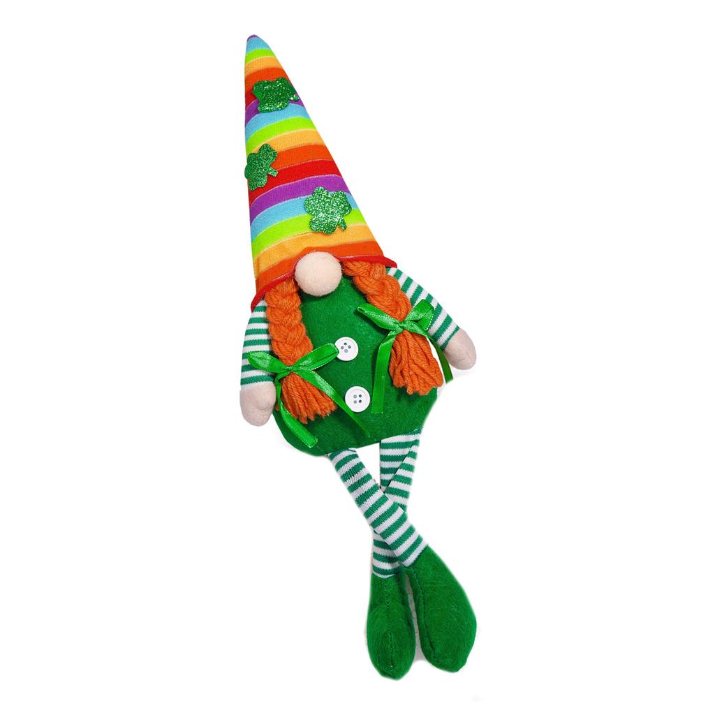 Patricks Day Long Leg Gnomes Plush Dolls Figurine for Festival Table Decors Leprechaun Swedish Elf Stuffed Figure Toy