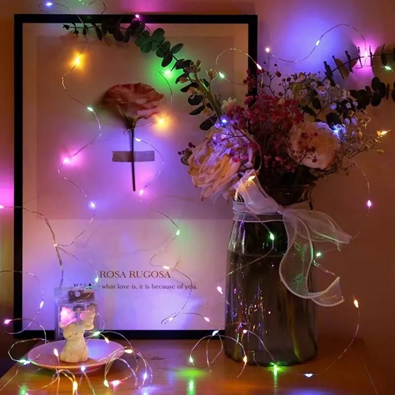 2M 5M 10M Battery Box LED Fairy String Lights Flexible Copper Wire for Christmas Wedding Anniversary Decor