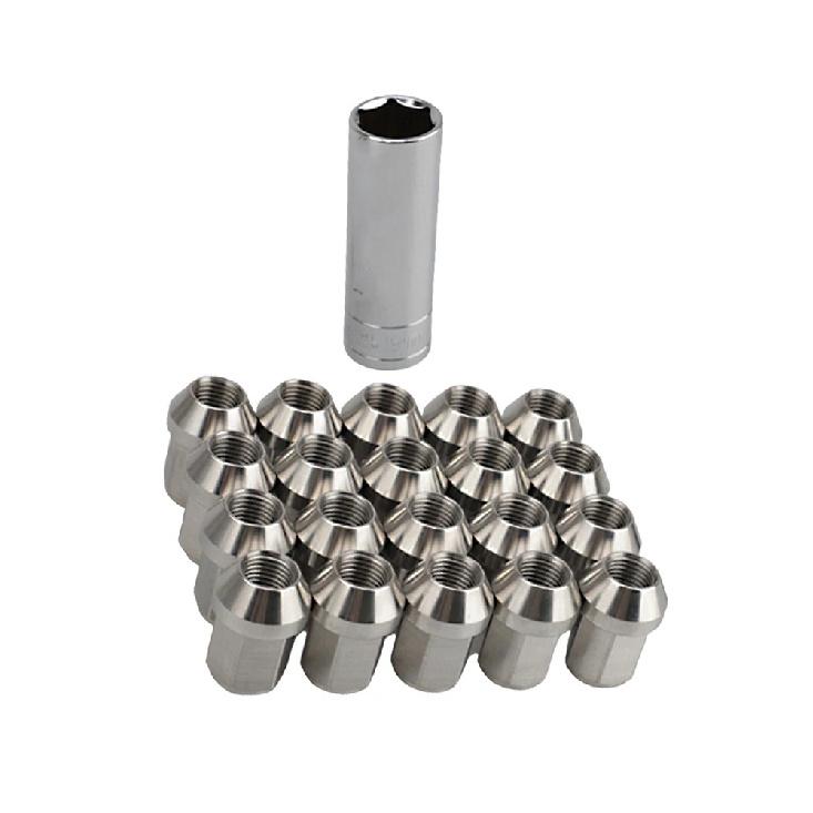 1 Set Stainless Steel Raceing Wheel Nuts M12*1.25 Stainless Steel Raceing Wheel Nuts Lug Nuts Hex Universal Car Accessories
