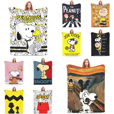 Blanket Soft Street Trend Plush Throw Blanket A Peanuts For Couch Chair Sofa Bed Travel Office Flannel Bedspread Bed Cover