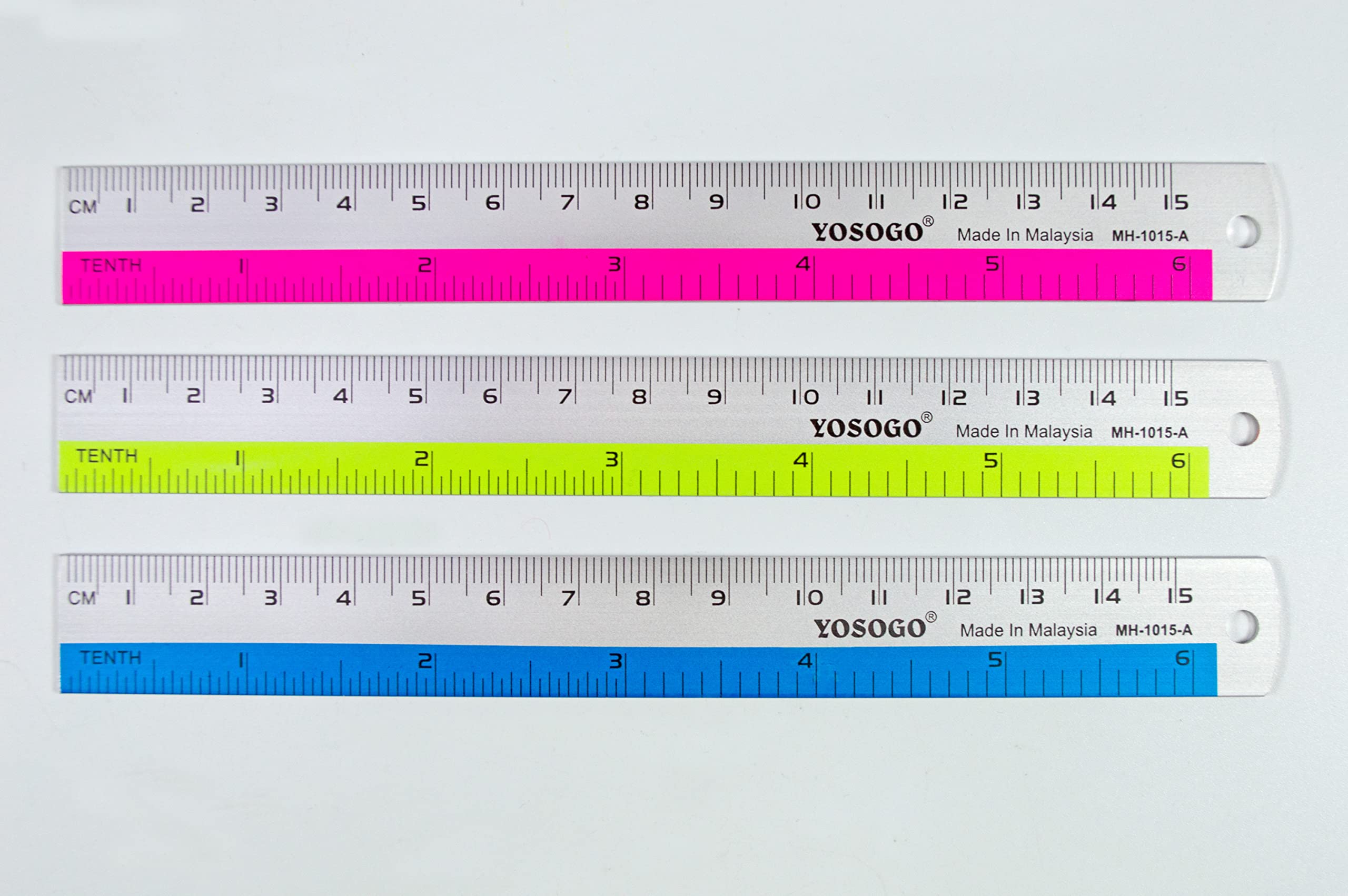 

Aluminum ruler 15cm Slim and stylish design [6 pack]