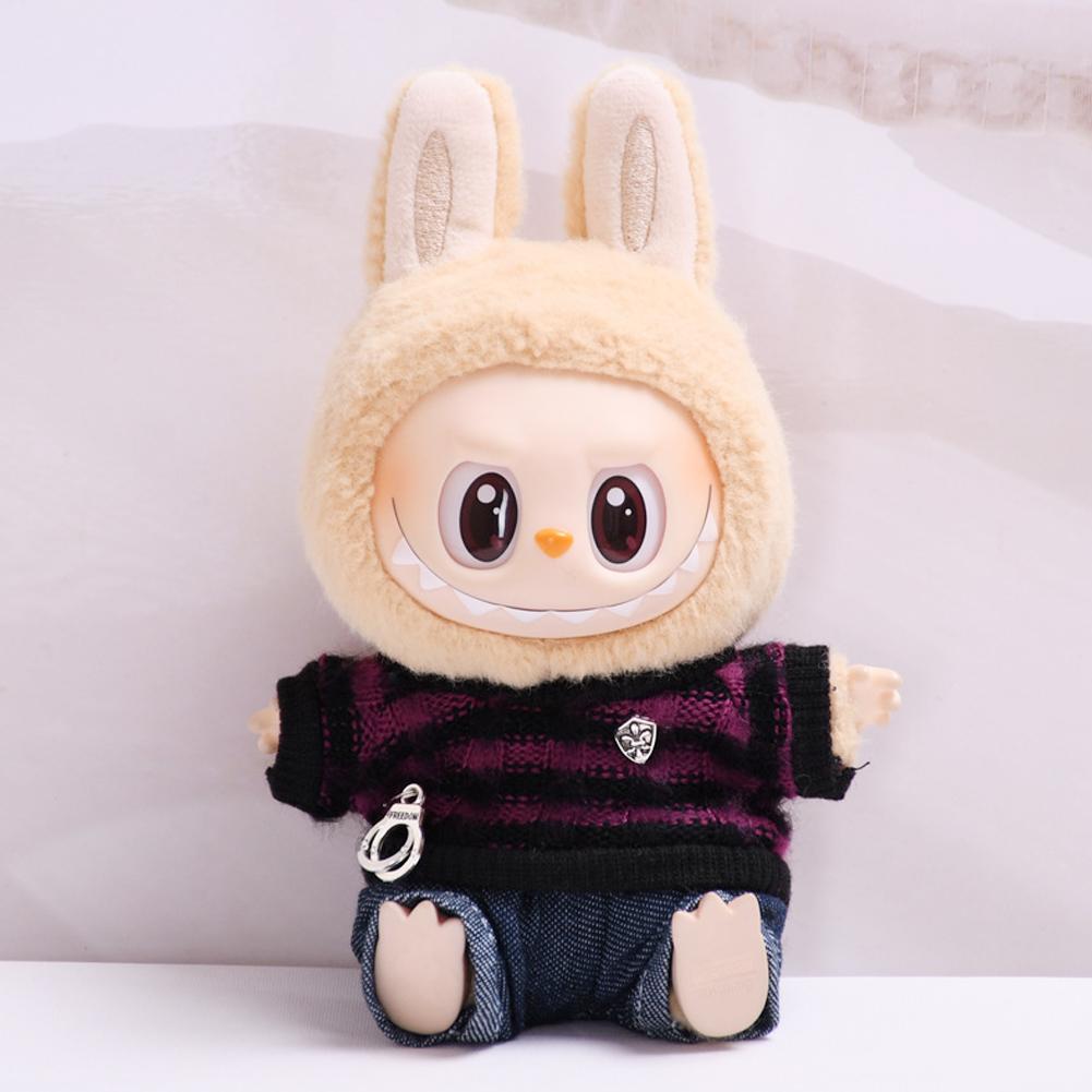 For 15-17cm Labubu Doll Clothes Fashion Clothes Hoodies Doll Clothes Color Match Hoodies Dolls Accessories Cute Decoration Little Cloths