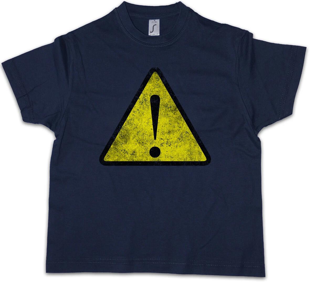 WARNING SIGN Kids Boys kids boys T-Shirt Symbol Logo USA Caution Danger Warning 100