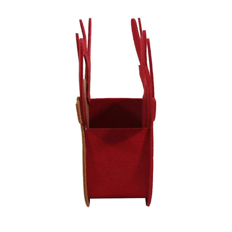 Cute Christmas Tree Treat Pouch Santa Claus Elk Gifts Bag Portable Decoration Felt Cloth Candy Handbag