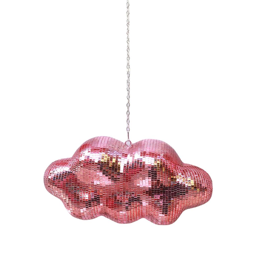 Retro Cloud Shape Discos Balls Hanging Ornament Reflective Mirror Balls with Chain for Festival Parties and Event Decors