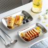 Stainless Steel Square Plate Serving Tray Easy Clean Snack Food Holder for Home Restaurant Coffee Shop