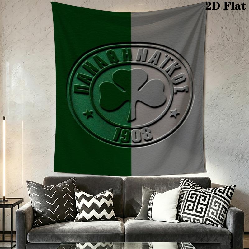 Panathinaikos Football Wall Tapestry Aesthetic Wall Hanging Printed Fabric Blanket Decorative Tapestries for Bedroom Living Room Home Decor