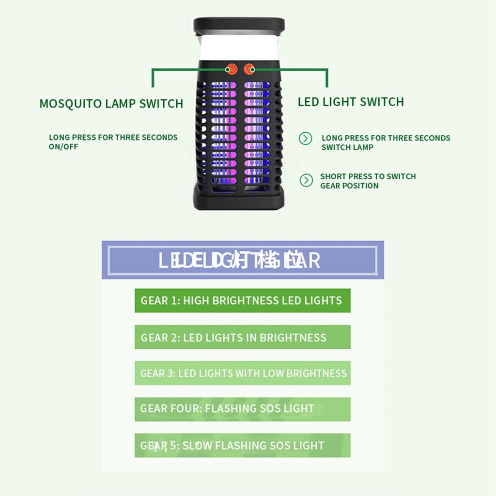Zapper Outdoor,  Portable & Rechargeable Zapper Mosquito Zapper, Electric Fly Zapper With  Battery&Night Light, Cordless Insect Zapper