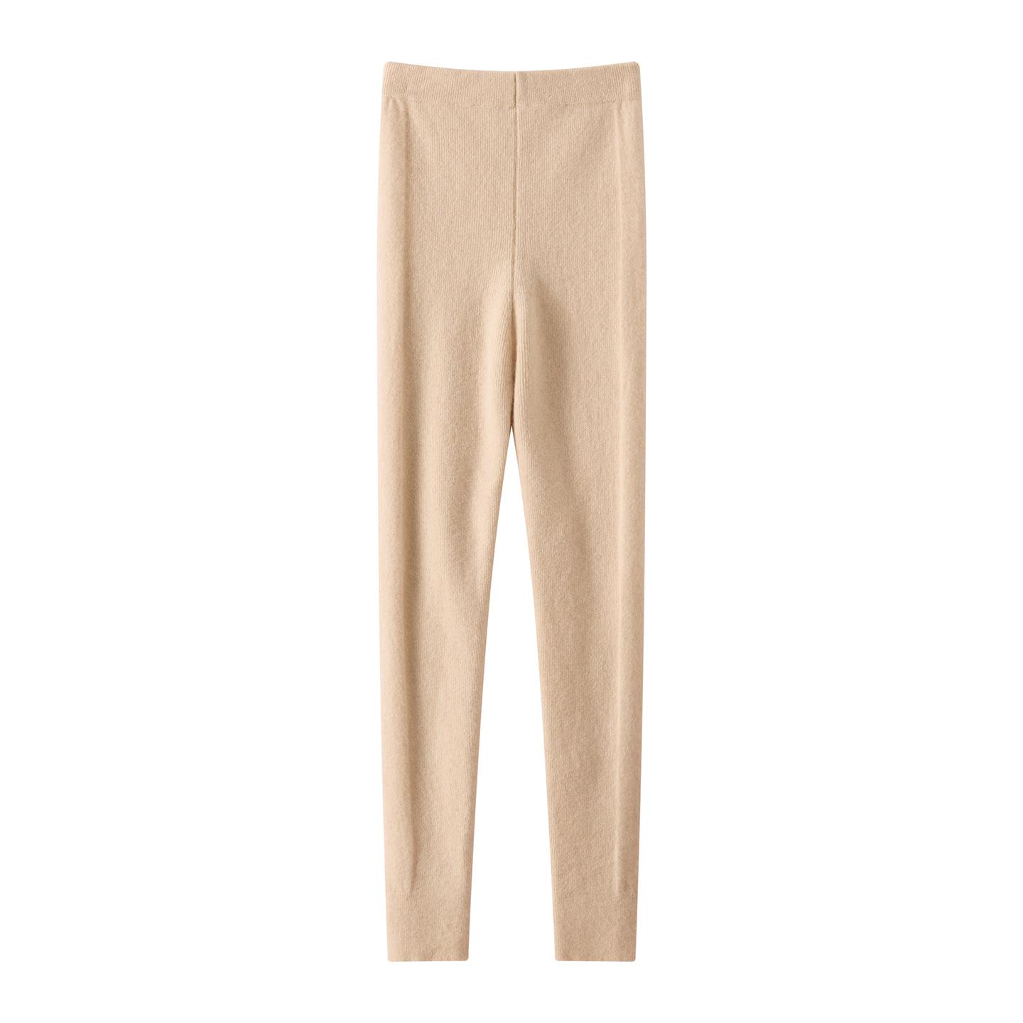 100% Pure Cashmere Leggings Women s Slimming, High-Elasticity Knitted Thermal Tights S