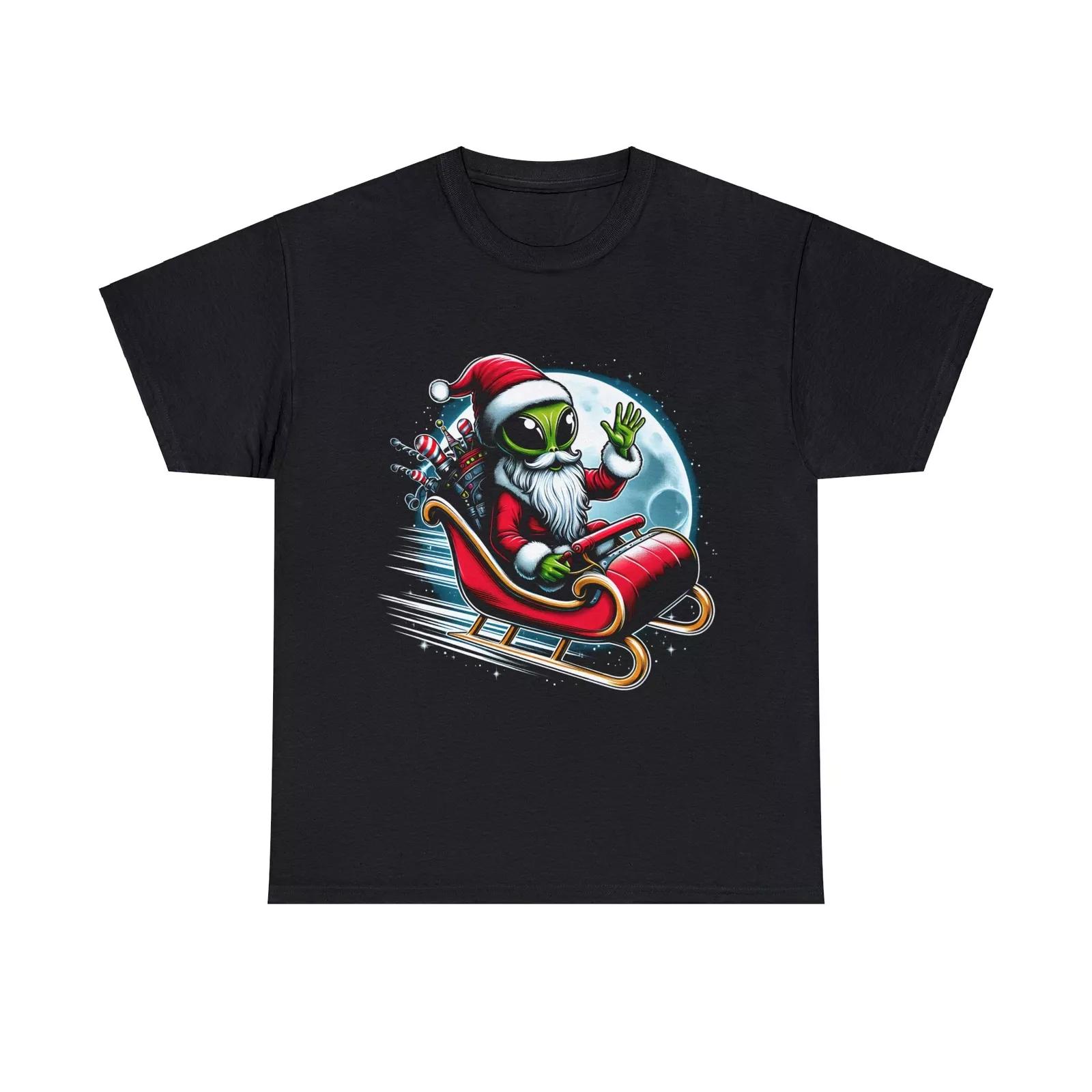 

Deep Space Santa Alien Graphic Tee Shirt, S-5XL XL
