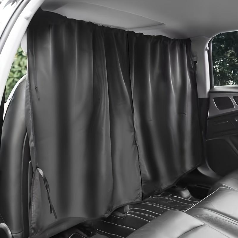2pcs Car Front and Rear Seat Compartment Curtains, Adjustable Interior Privacy Sunshades