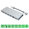 4K 60Hz Compatible TypeC Multi Dock Hub Adapter HDMI X 3 Card PD60W LAN Cable Storage Type USB3.2 SD/microSD (9 Ports)