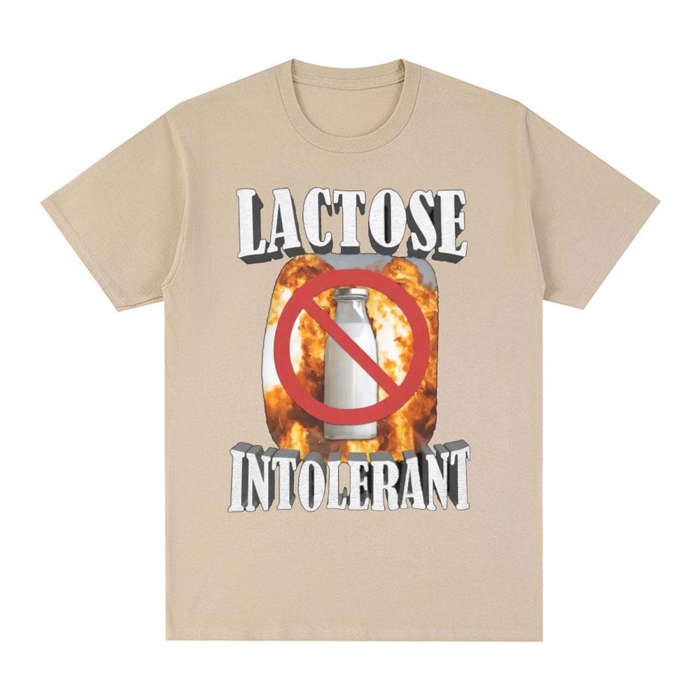 Funny Lactose Intolerant Graphic T-shirt Men's Clothing Fashion Hip Hop Vintage Short Sleeve T-shirts Cotton Tee Shirt Oversized