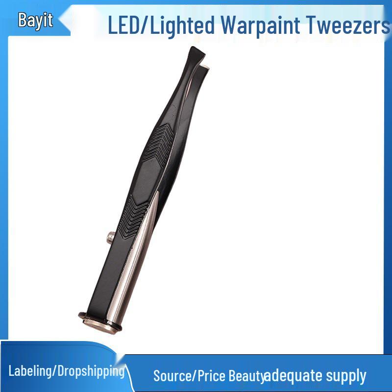 Lighted Stainless Steel Eyebrow Tweezers & Trimmer – Luminous Arrow Beauty Tool