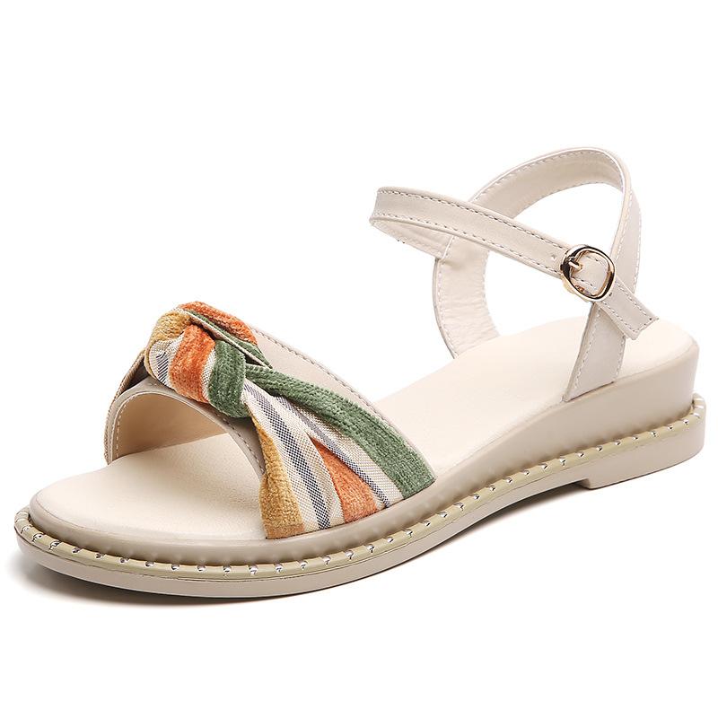 

Женские сандалии Женские легкие сандалии на плоской подошве с закрытым носком и стразами Богемные модные сандалии 40 бежевый