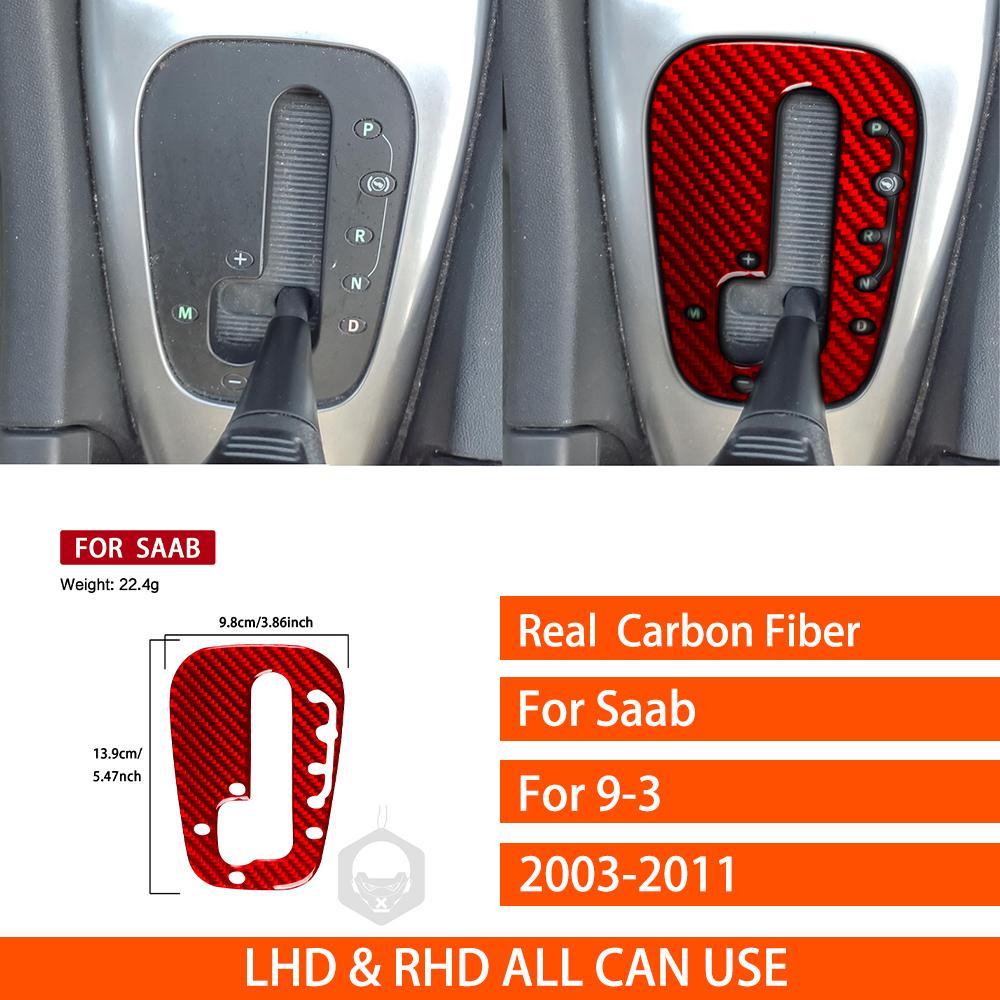 For Saab 9-3 2003-2011 Real Carbon Fiber Sticker Gear Shift Panel Trim Cover Car Accessories Interior Decorative