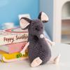 1Pc 25Cm Kawaii Sad Mouse Plush Toy Lovely Plush Grey Mouse With Accessories Doll Wears Hat Bag Glasses Birthday Gift