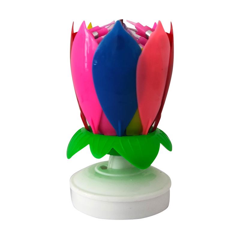 Lotus Blooming Musical Birthday Cake Candle - Smoke-free & Odorless for Kids' Celebrations