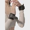 Plush Leather PU Handcuffs & Anklets - Soft COS Props for Hot Girl and Student Photoshoots.