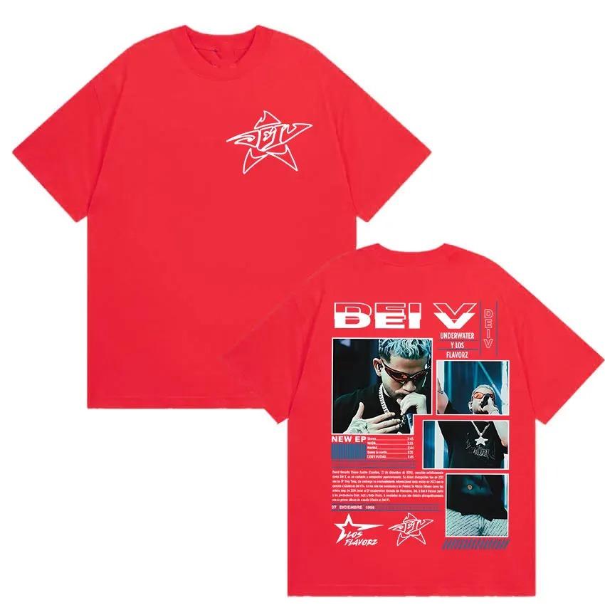 Rapper Dei V Underwater Album Merch 2026 Tee Shirt Men's Clothing High Quality Fashion T-shirt Hip Hop Oversized Cotton T Shirts