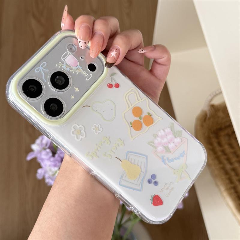 

High-End Fruit Floral Shopping Bag Case for iPhone 17/16/15/14 Models iPhone 15 Pro