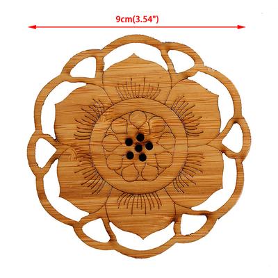 Kreative Lotusblumen-Getränkeuntersetzer aus Holz, rund, Tassenunterlage, Tischset für Tee, Kaffeetasse, Tischset, Heimdekoration, Küchenzubehör