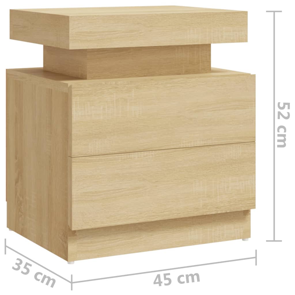 Vidaxl Szafka Nocna, Dąb Sonoma, 45X35X52 Cm, Materiał Drewnopochodny