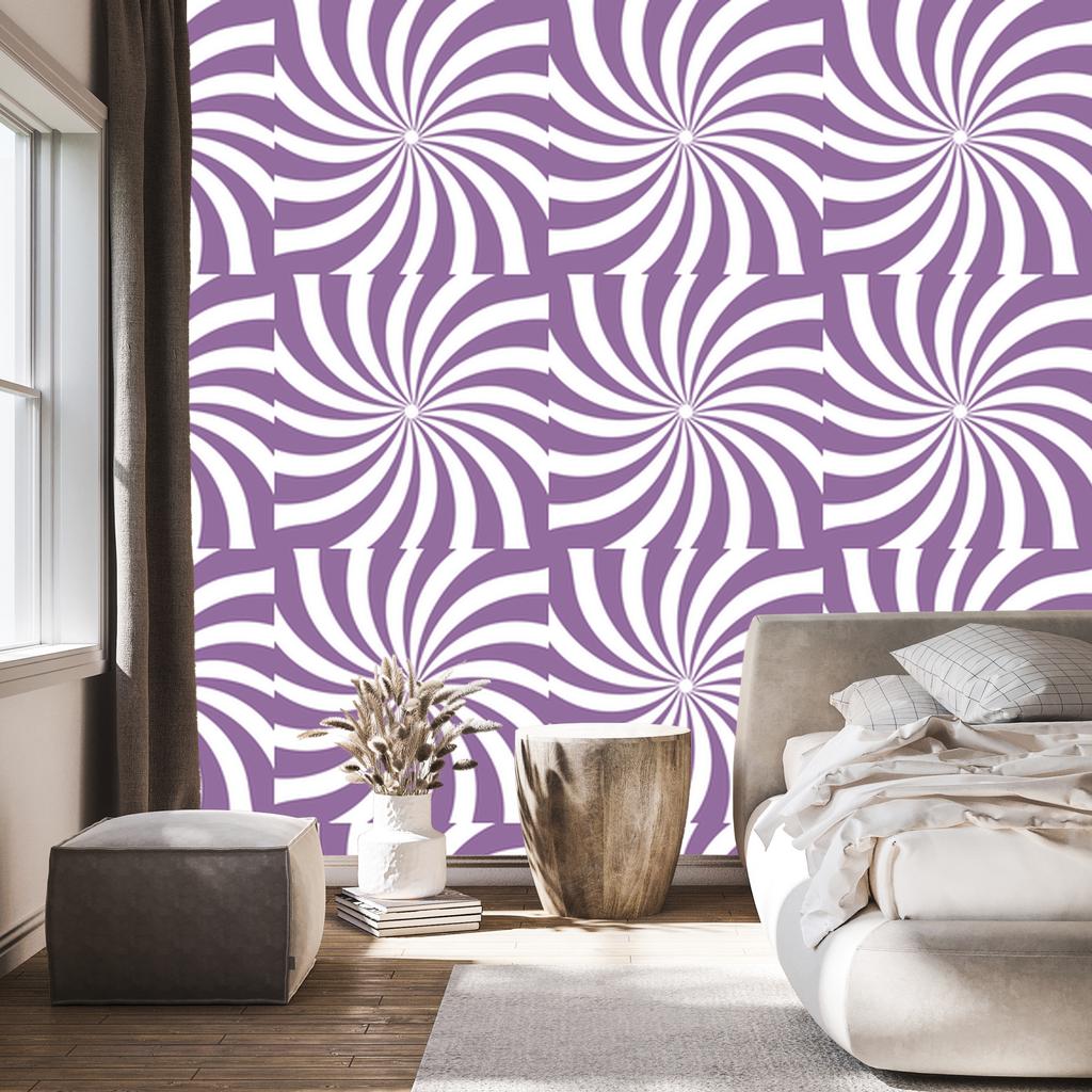 Hippie Wallpaper Background Purple and White for Living Room and Bedroom 50x1000