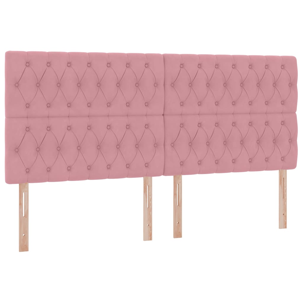 LED Storage Bed with Mattress Pink 200 x 200 cm Velvet