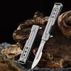 Stainless Steel Mini Folding Knife Scalpel Fast Open Unboxing Replaceable #24 Blade EDC Survival Multitool Keycahin Pocket Knife