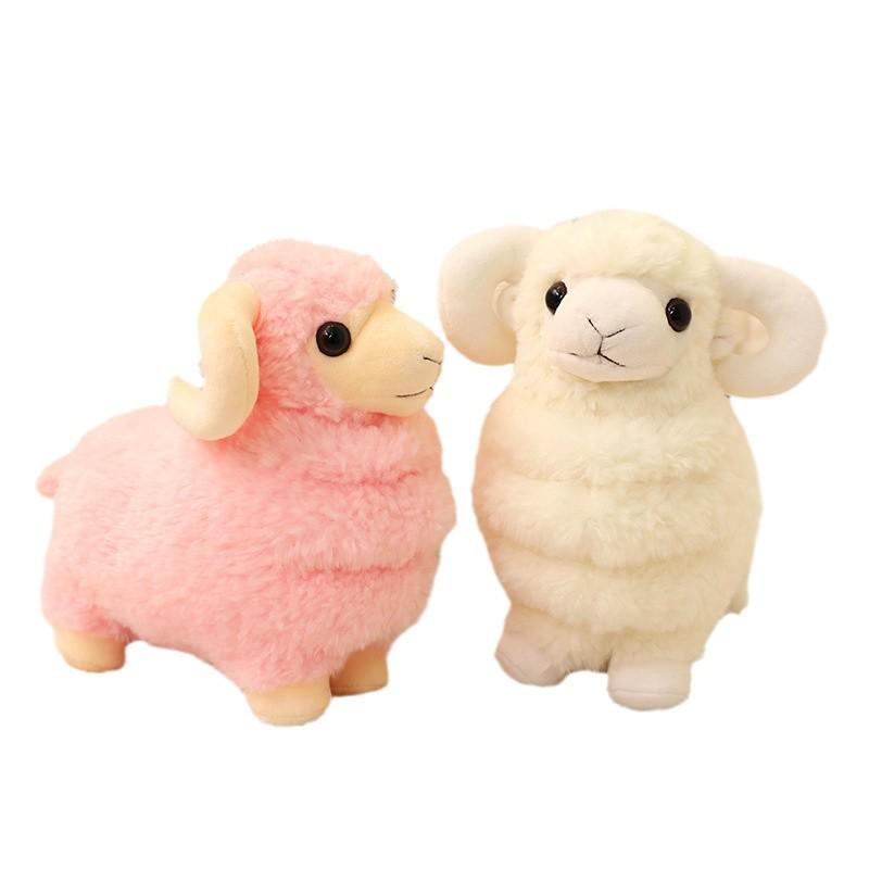 

Little Lamb Goat Plush Toy - Soft Simulation Cloth Doll and Pillow Gift 25cm жовтий