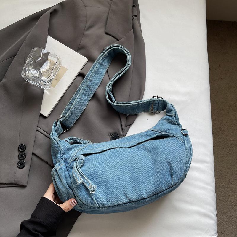 Large-capacity Denim Bag, Casual Crossbody Bag, College Student Commuting Tote Bag