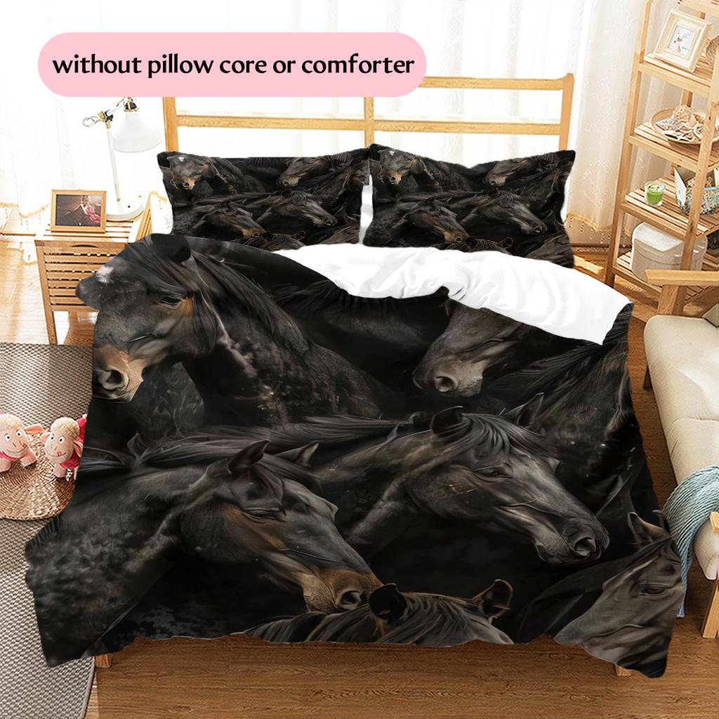 1PC Horse Bedding Quilt Set Quilt Cover Pillowcase Home Decoration Birthday Gift (1 * duvet cover + 15 * pillowcase, without core)
