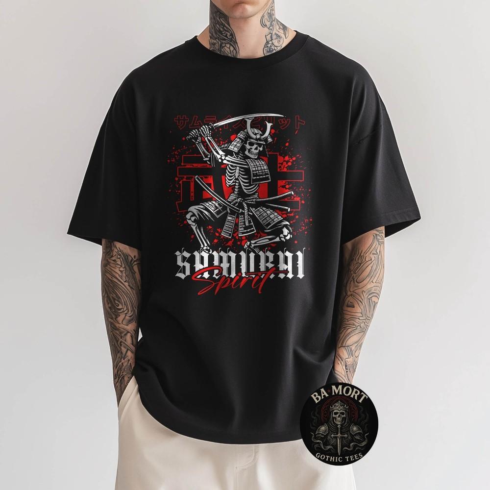 Skull Samurai Skeleton Warrior Gothic Graphic TShirt Unisex T-Shirt XL