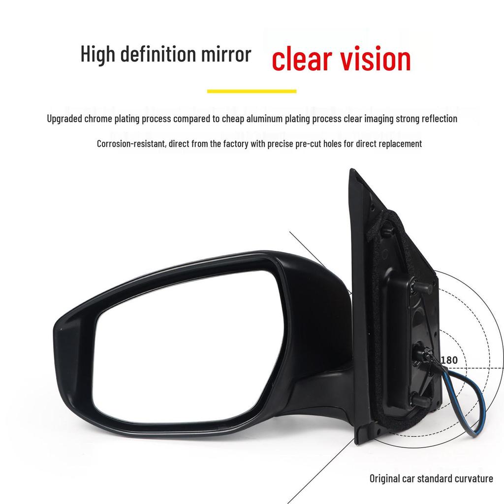 Compatible with 2013-2016 Nissan Livina: Reflective Left & Right Rearview Mirror Assembly