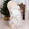 Santa Claus Beard Curly Fluffy Costume Adults/Kids Christmas Performance Santa Fake White Handlebar Mustache for Cosplay Party