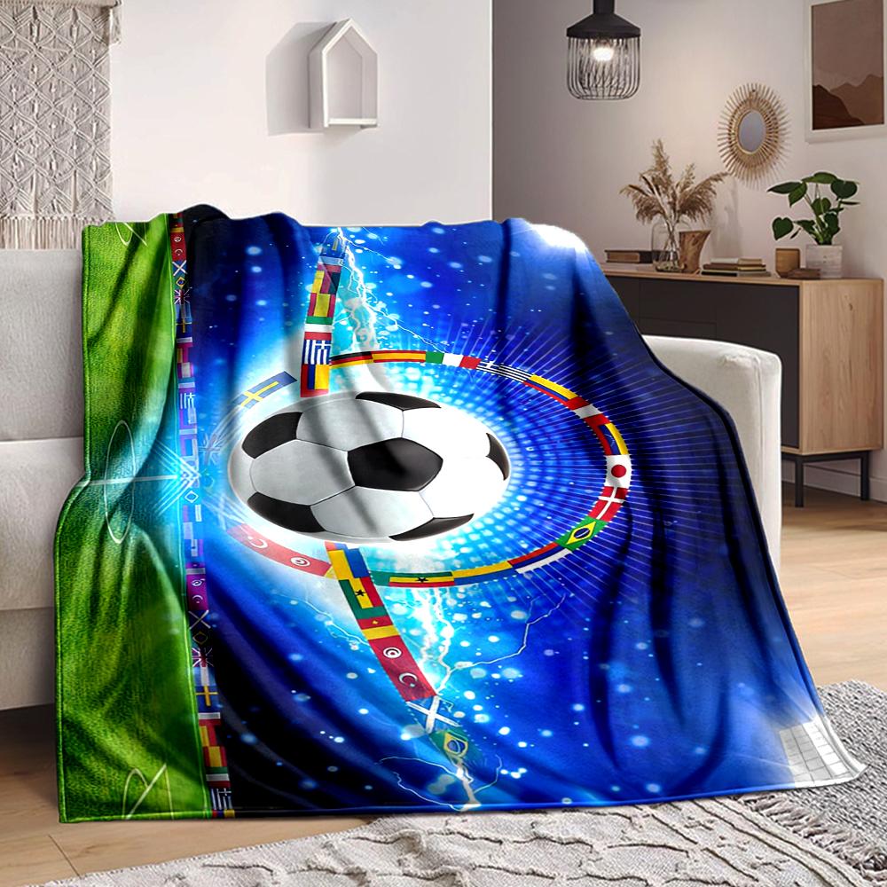 1Pc Global Football Celebration Blanket Soft And Comfortable Casual Warm Camping Travel Christmas Halloween Xmas Gift M928553