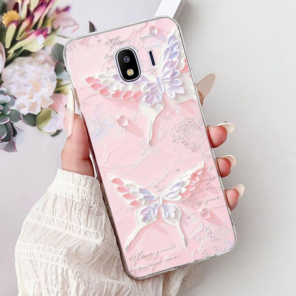 For Galaxy J4 2018 Case SM-J400F Fashion Painted Cover Soft Silicone Phone Case For Samsung Galaxy J4 2018 Fundas Capa Bags
