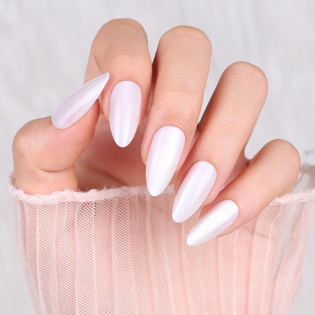 Solid Color Cat Eye Detachable False Nails - Water Drop Style (30 Pieces)
