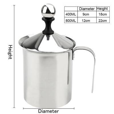 Manual Milk Frother 400/800ML Milk Foam Mesh Coffee Foamer Coffee Mixer Stainless Steel Kitchen Tools Double Mesh Milk Creamer
