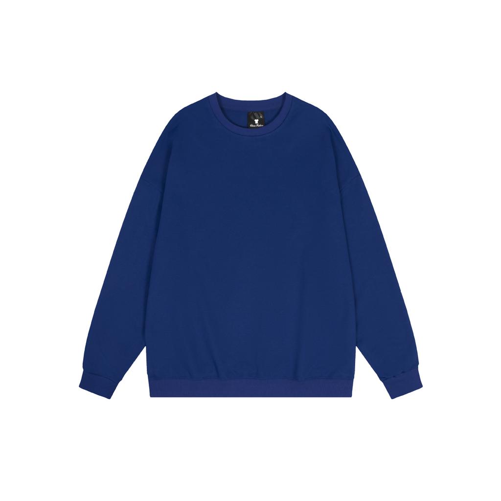 Basic Solid Color Fashionable Crew Neck Twill Sweatshirt Luxurious Relaxed-fit Versatile Unisex Long Sleeve Basic Streetwear Sweatshirt