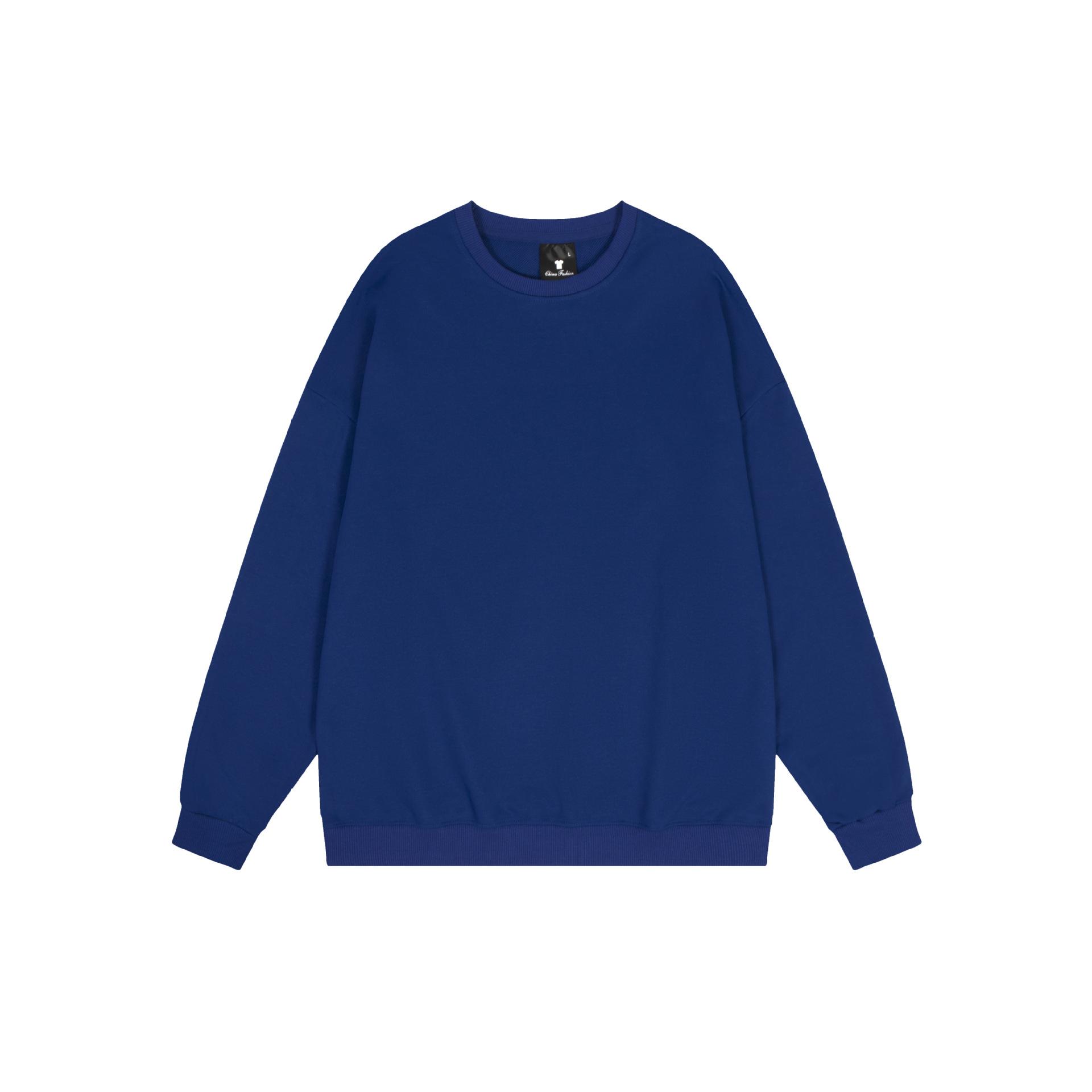 Basic Solid Color Fashionable Crew Neck Twill Sweatshirt Luxurious Relaxed-fit Versatile Unisex Long Sleeve Basic Streetwear Sweatshirt S 1689₽