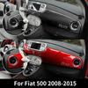 Real Soft Carbon Fiber Sticker For Fiat 500 2008 2009 2010 2011 2012 2013 2014 2015 RHD LHD Car Central Control Trim Accessories.