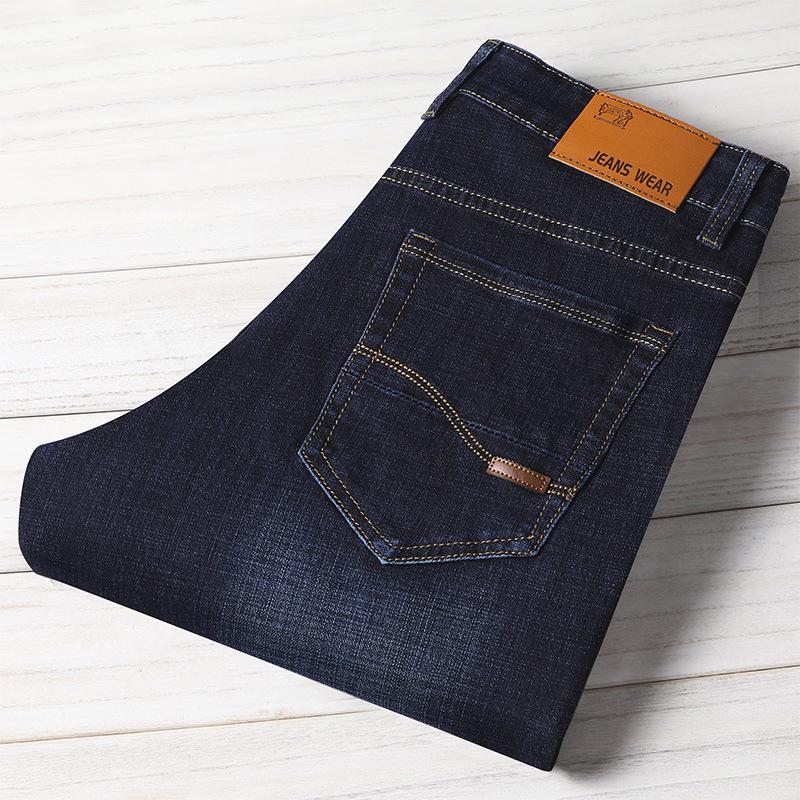 

Autumn and Winter New Stretch Jeans Male Business Slim Youth Straight Men s Long Trousers 40 чорний