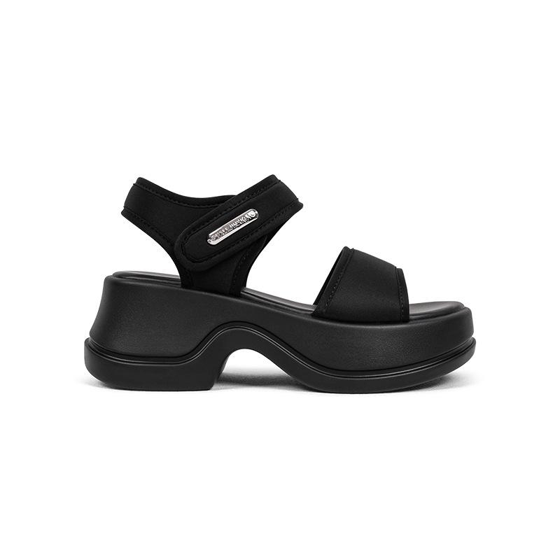Cost-effective~ 7CM heightened sports platform sandals women's summer 2025 casual new cool slippers women's outer wear