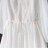 Romantic White Chiffon Dress with Embroidery for Women
