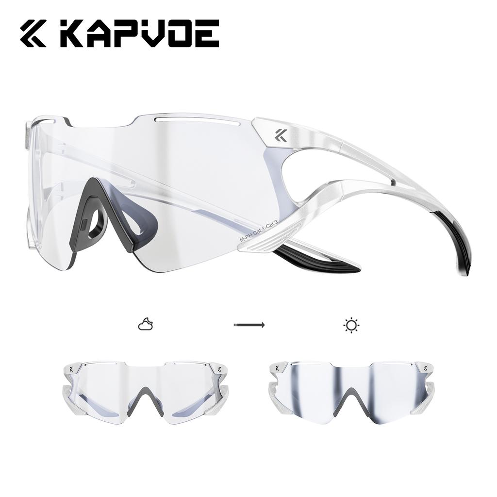 Kapvoe Photochromic Sunglasses Fashion Cycling Glasses Outdoor Sports Glasses UV400 Eyewear MTB Road Men Goggles Bicycle Women